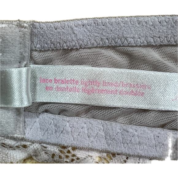 Victoria’s Secret PINK Beige Floral Lace Bralette 36B Push-Up Romantic Lingerie - Picture 12 of 14